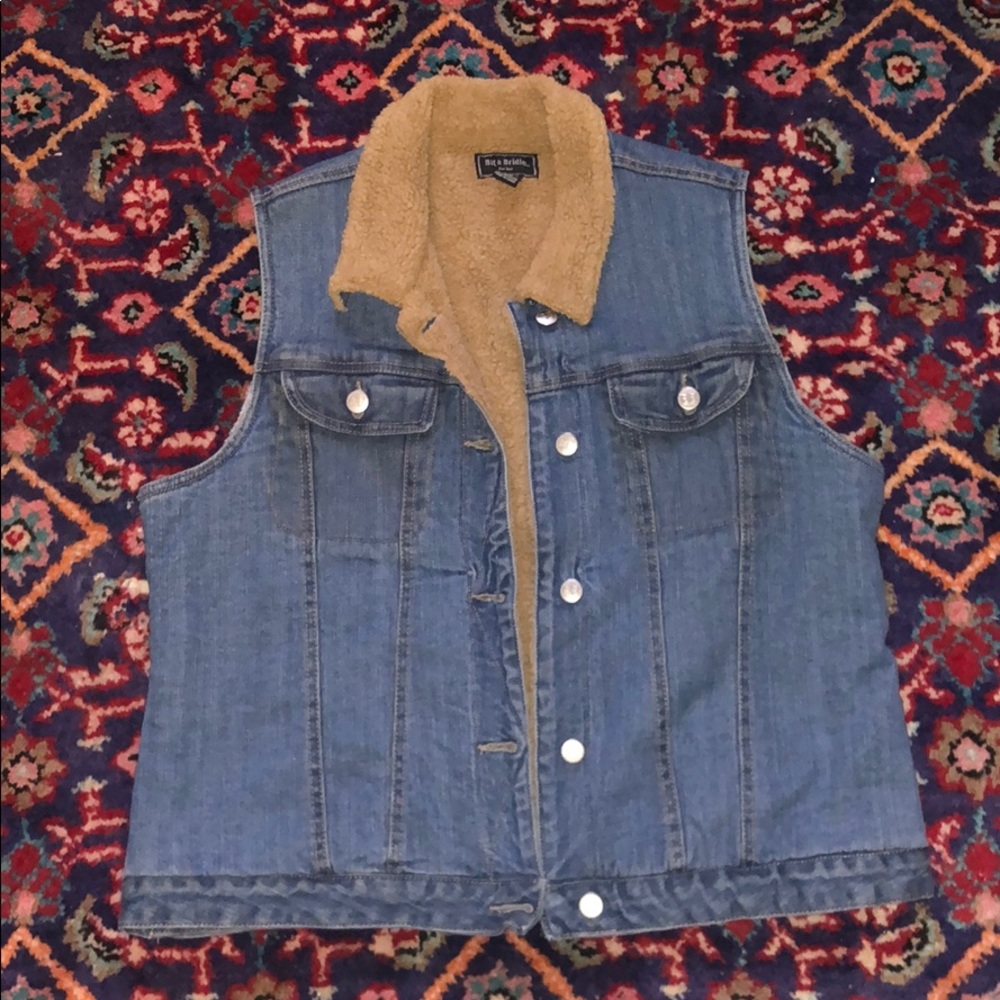 Fleece Lined Blue Jean Vest (XL)